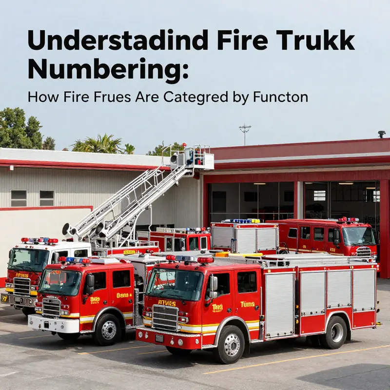 Fire trucks are systematically numbered in sequence for efficient operations during emergencies.