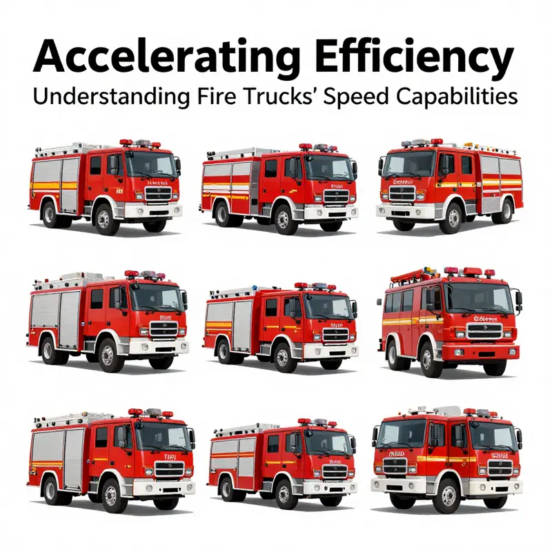 Fire trucks responding swiftly, adhering to speed regulations in urban environments.