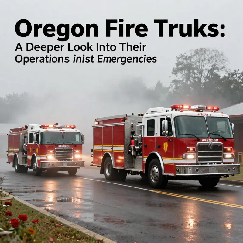 Oregon fire trucks responding to a wildfire scene with visible emergency operations in progress.