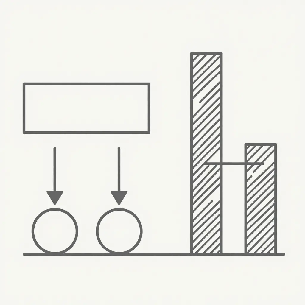 Minimal line-art schematic showing an ARFF vehicle body with front and rear axle loads, plus a comparison bar pair highlighting the remaining axle load margin